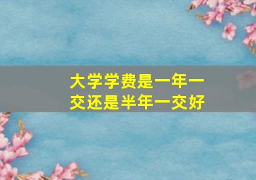 大学学费是一年一交还是半年一交好