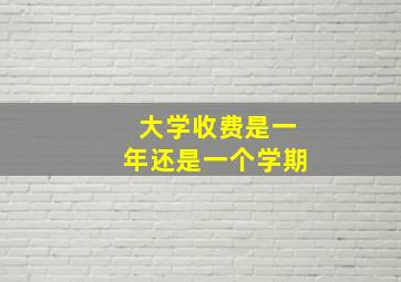 大学收费是一年还是一个学期