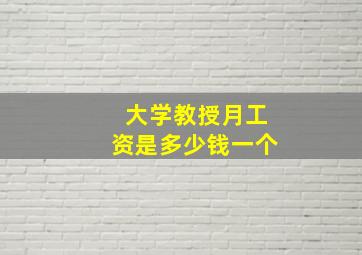 大学教授月工资是多少钱一个