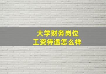 大学财务岗位工资待遇怎么样