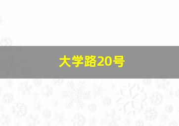 大学路20号