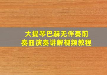 大提琴巴赫无伴奏前奏曲演奏讲解视频教程