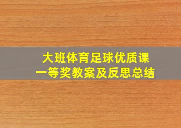 大班体育足球优质课一等奖教案及反思总结