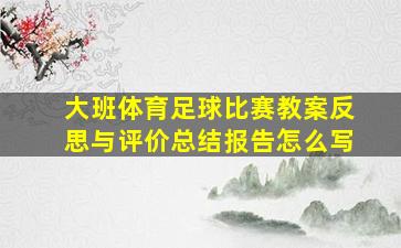 大班体育足球比赛教案反思与评价总结报告怎么写