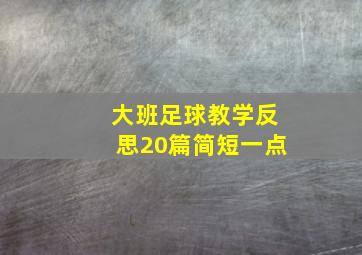 大班足球教学反思20篇简短一点