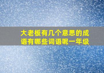 大老板有几个意思的成语有哪些词语呢一年级