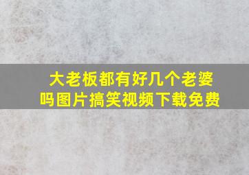 大老板都有好几个老婆吗图片搞笑视频下载免费