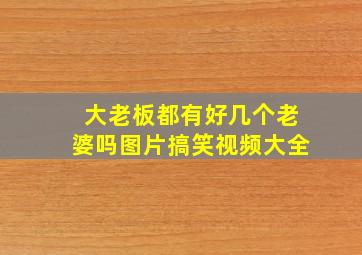 大老板都有好几个老婆吗图片搞笑视频大全