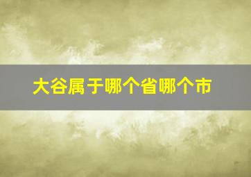 大谷属于哪个省哪个市