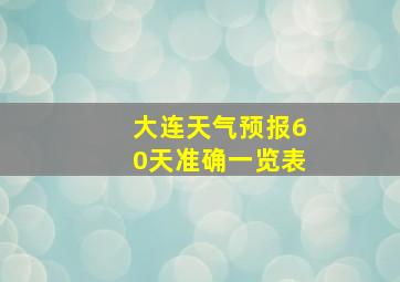 大连天气预报60天准确一览表