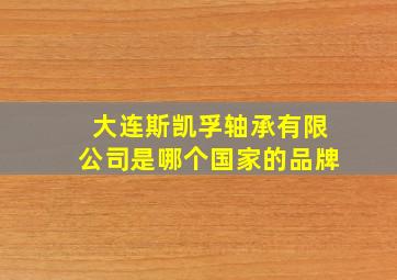 大连斯凯孚轴承有限公司是哪个国家的品牌