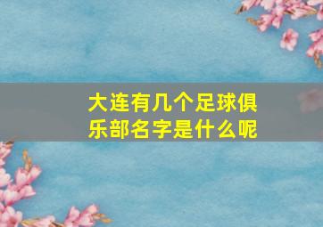 大连有几个足球俱乐部名字是什么呢