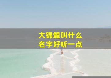 大锦鲤叫什么名字好听一点