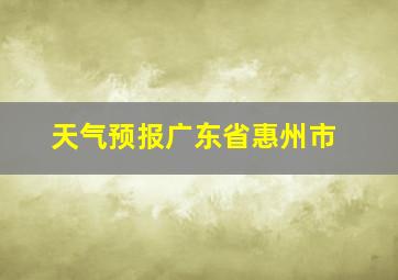 天气预报广东省惠州市