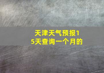 天津天气预报15天查询一个月的