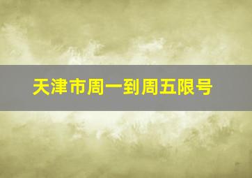 天津市周一到周五限号