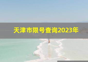 天津市限号查询2023年