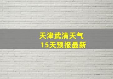 天津武清天气15天预报最新