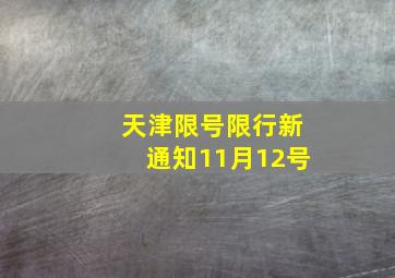 天津限号限行新通知11月12号