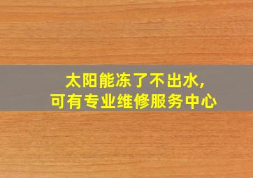 太阳能冻了不出水,可有专业维修服务中心