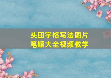 头田字格写法图片笔顺大全视频教学