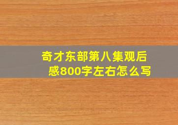 奇才东部第八集观后感800字左右怎么写