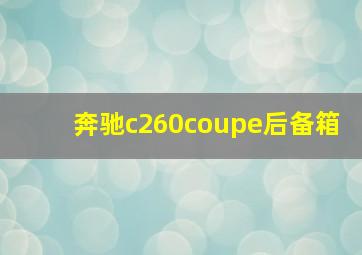 奔驰c260coupe后备箱