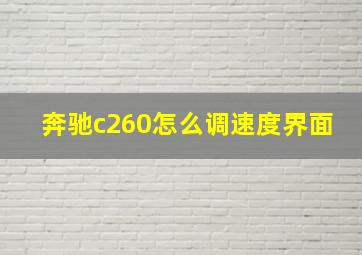 奔驰c260怎么调速度界面