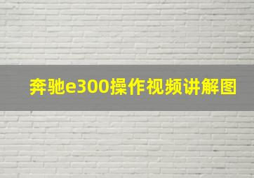 奔驰e300操作视频讲解图