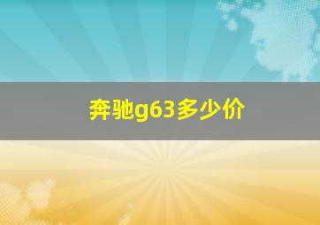 奔驰g63多少价