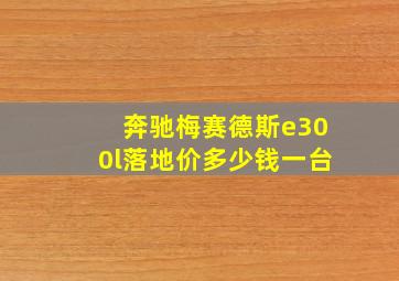 奔驰梅赛德斯e300l落地价多少钱一台