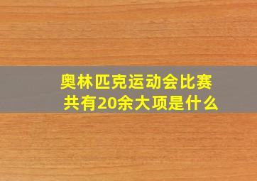 奥林匹克运动会比赛共有20余大项是什么