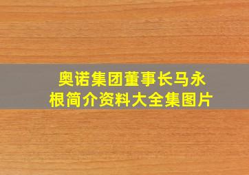 奥诺集团董事长马永根简介资料大全集图片