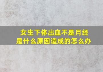 女生下体出血不是月经是什么原因造成的怎么办