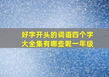 好字开头的词语四个字大全集有哪些呢一年级