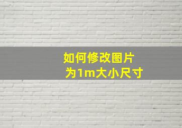 如何修改图片为1m大小尺寸