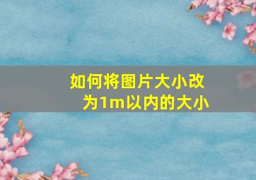 如何将图片大小改为1m以内的大小