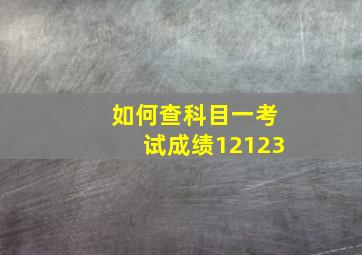 如何查科目一考试成绩12123