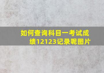 如何查询科目一考试成绩12123记录呢图片