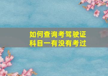 如何查询考驾驶证科目一有没有考过