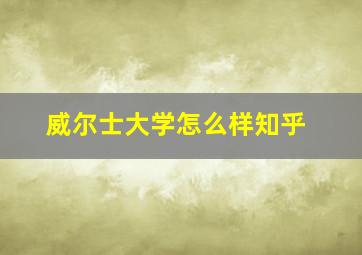 威尔士大学怎么样知乎