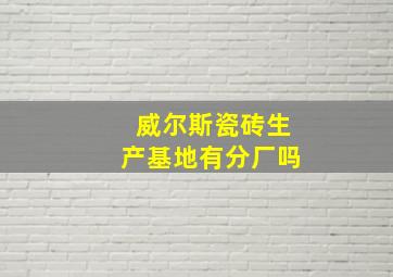 威尔斯瓷砖生产基地有分厂吗