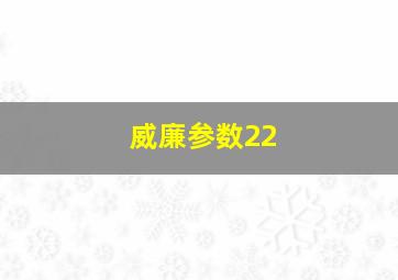 威廉参数22