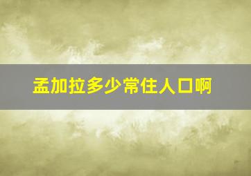 孟加拉多少常住人口啊