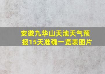 安徽九华山天池天气预报15天准确一览表图片