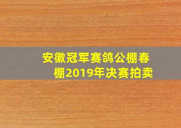 安徽冠军赛鸽公棚春棚2019年决赛拍卖