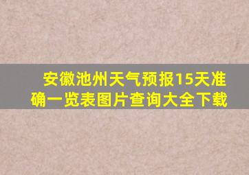 安徽池州天气预报15天准确一览表图片查询大全下载