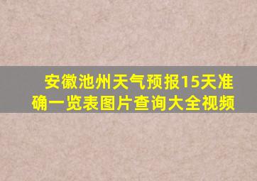 安徽池州天气预报15天准确一览表图片查询大全视频