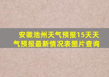 安徽池州天气预报15天天气预报最新情况表图片查询