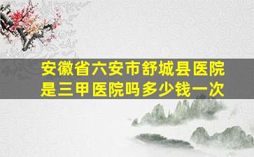 安徽省六安市舒城县医院是三甲医院吗多少钱一次